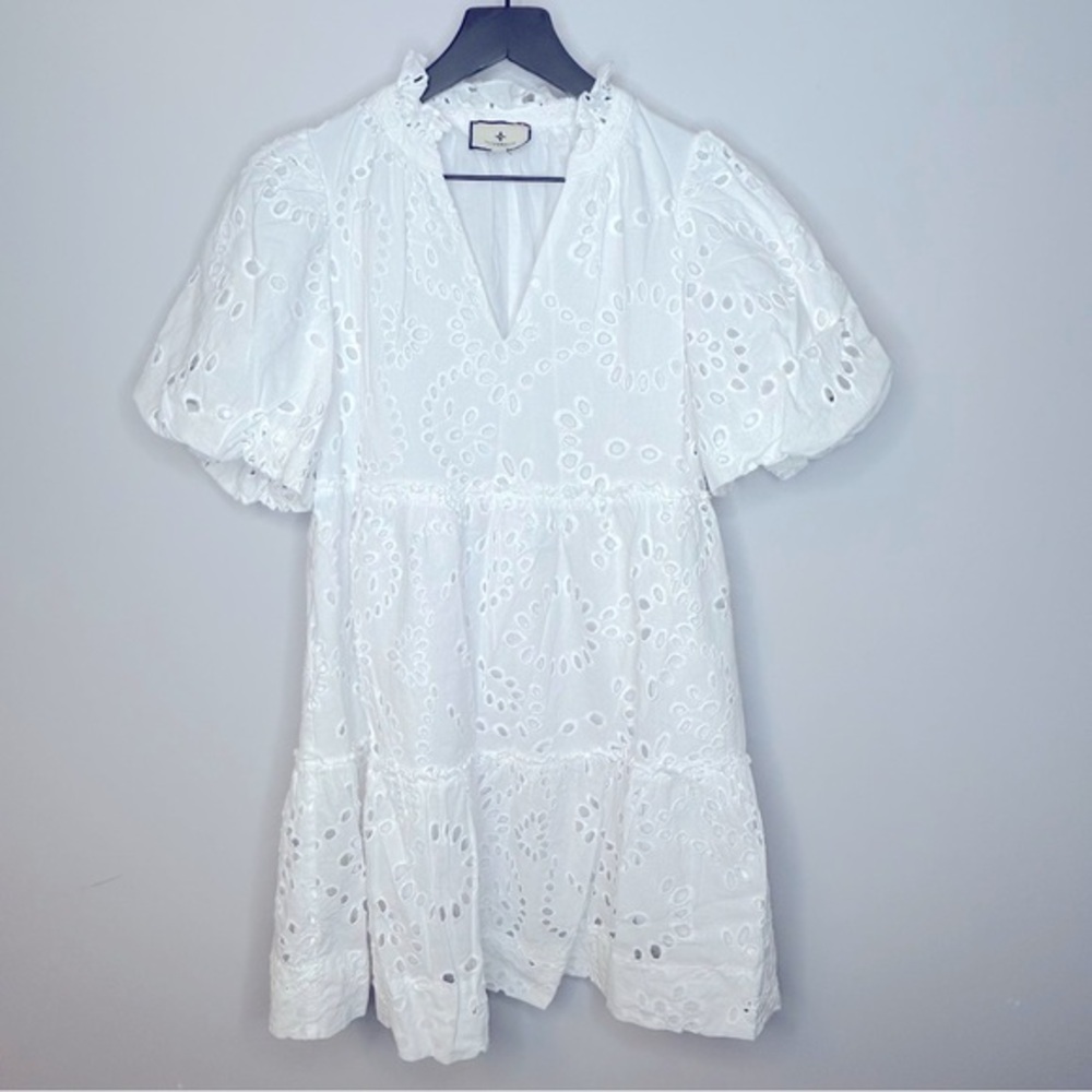 Tuckernuck x Cameron‎ Eubanks Wimberly Eyelet Lace Palmer Dress White Size S - Picture 4 of 10
